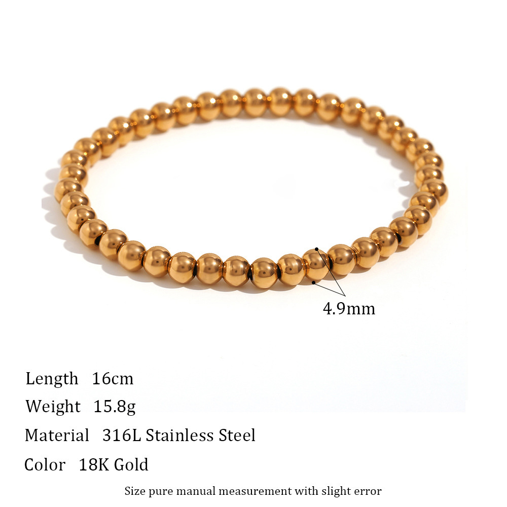 3:Elastic Bead Bracelet-Gold -5mm