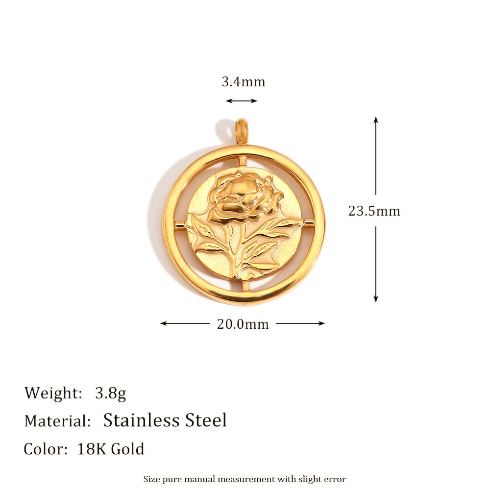 5:Hollow rose pendant-gold