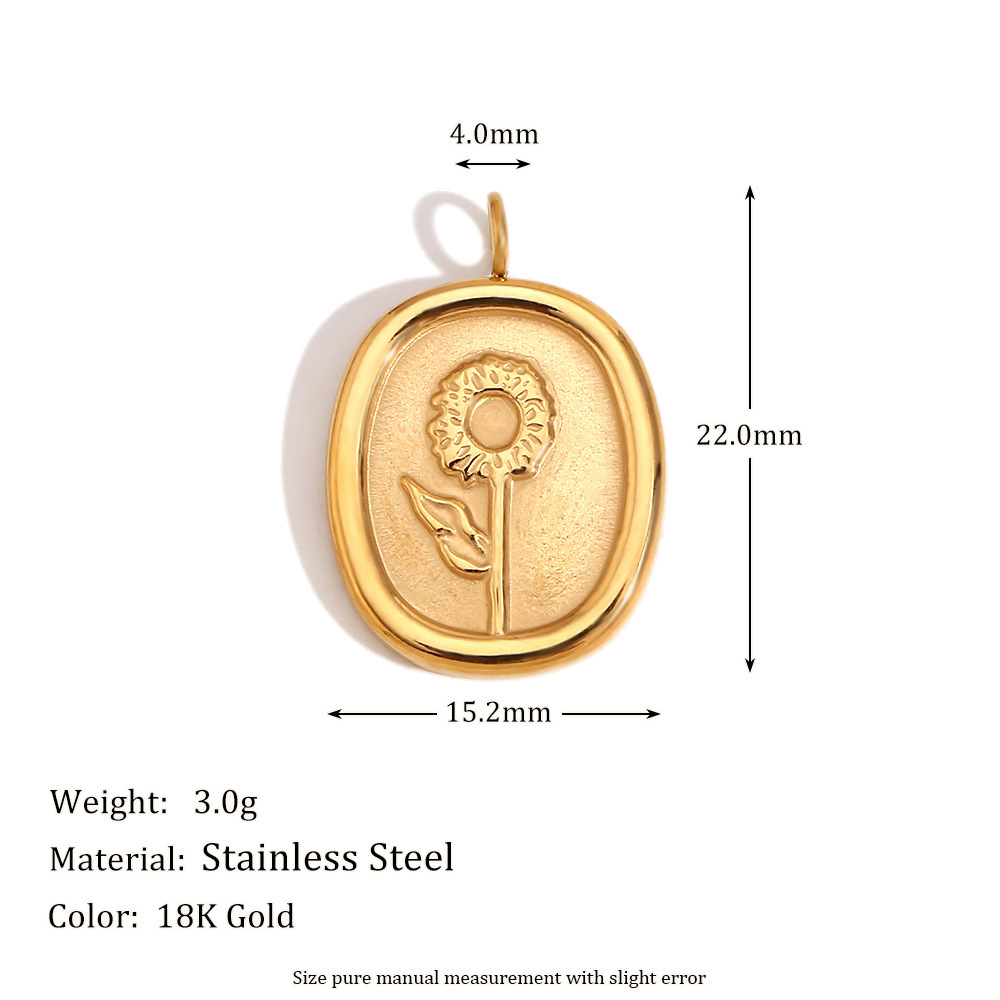 6:Sunflower pendant-gold