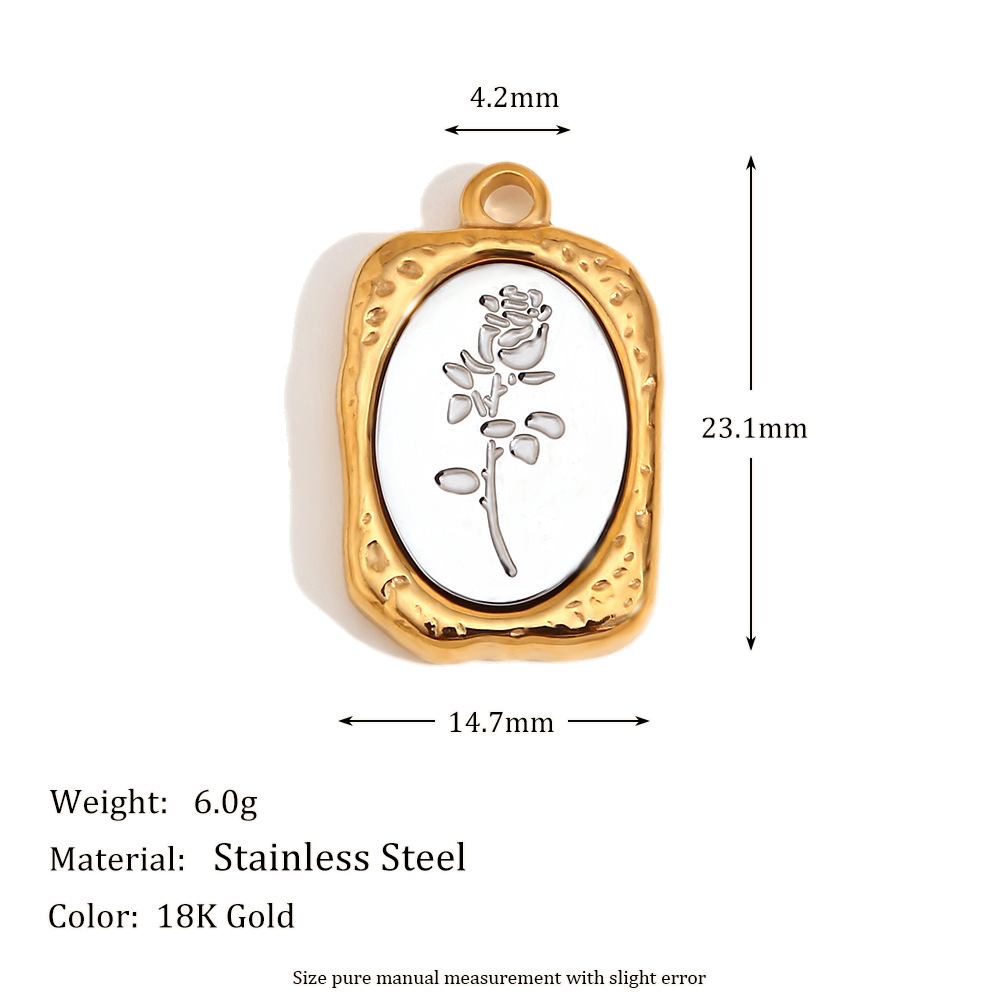 9:Shell rose pendant-gold