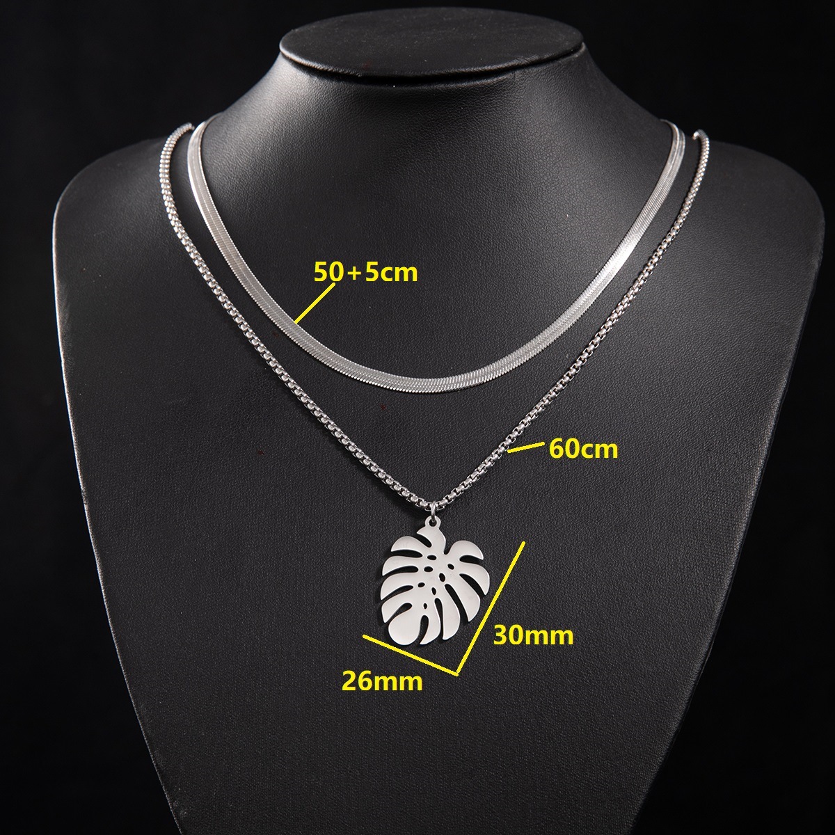 4:Snake bone chain (50 and 5cm) and box chain 60cm
