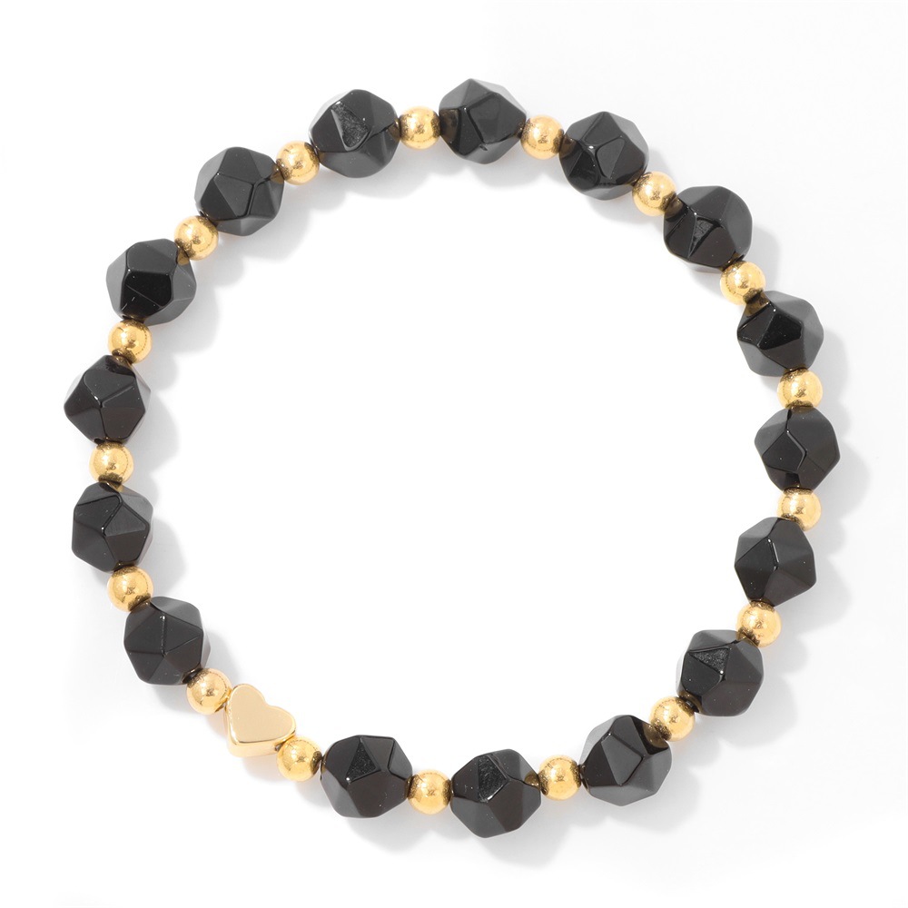 5:Black agate faceted