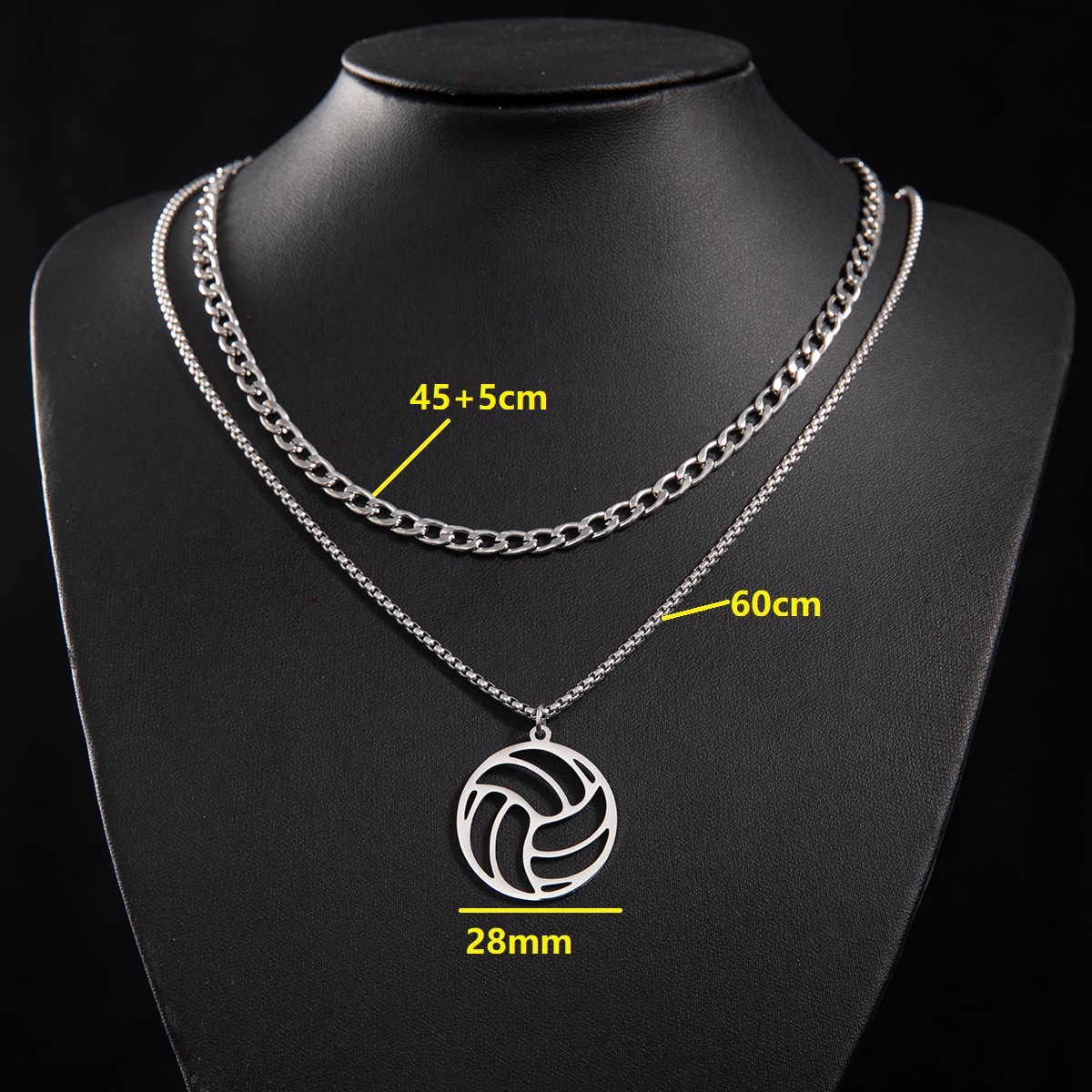1:Cuban chain (45 and 5cm) and box chain 60cm
