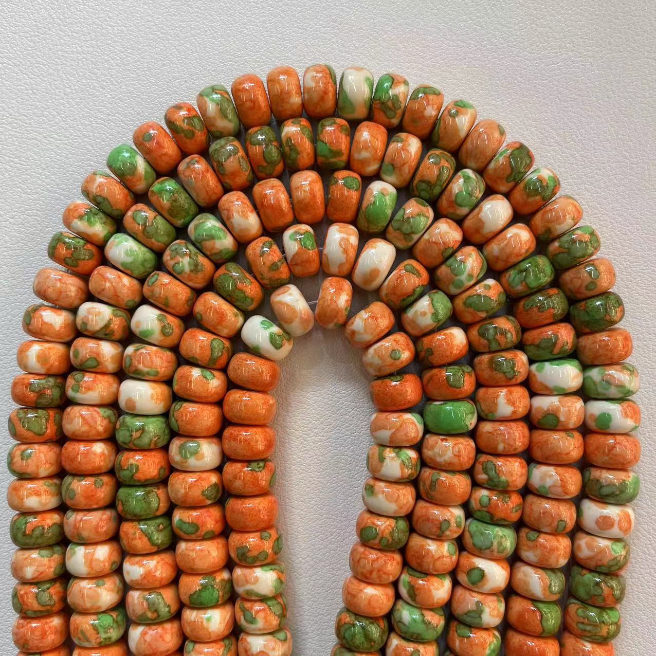 7:Orange green white rain colored stone