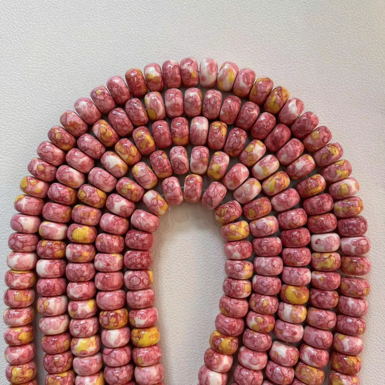 9:Pink, yellow and white rain colored stones