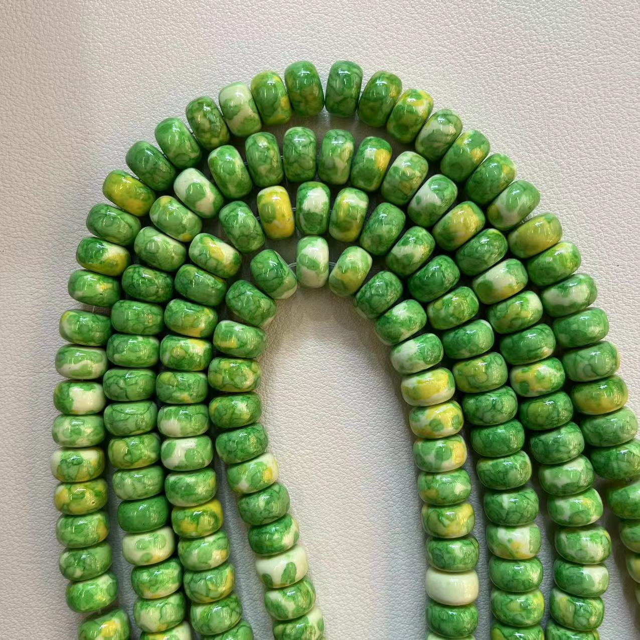 10:Green, yellow and white rain colored stones