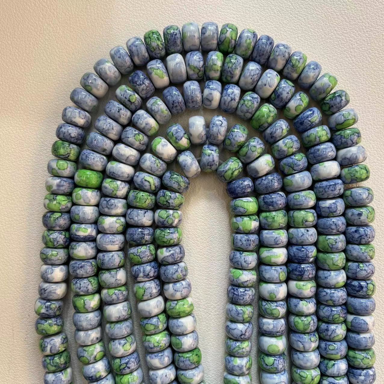 13:Green, blue and white rainy stone