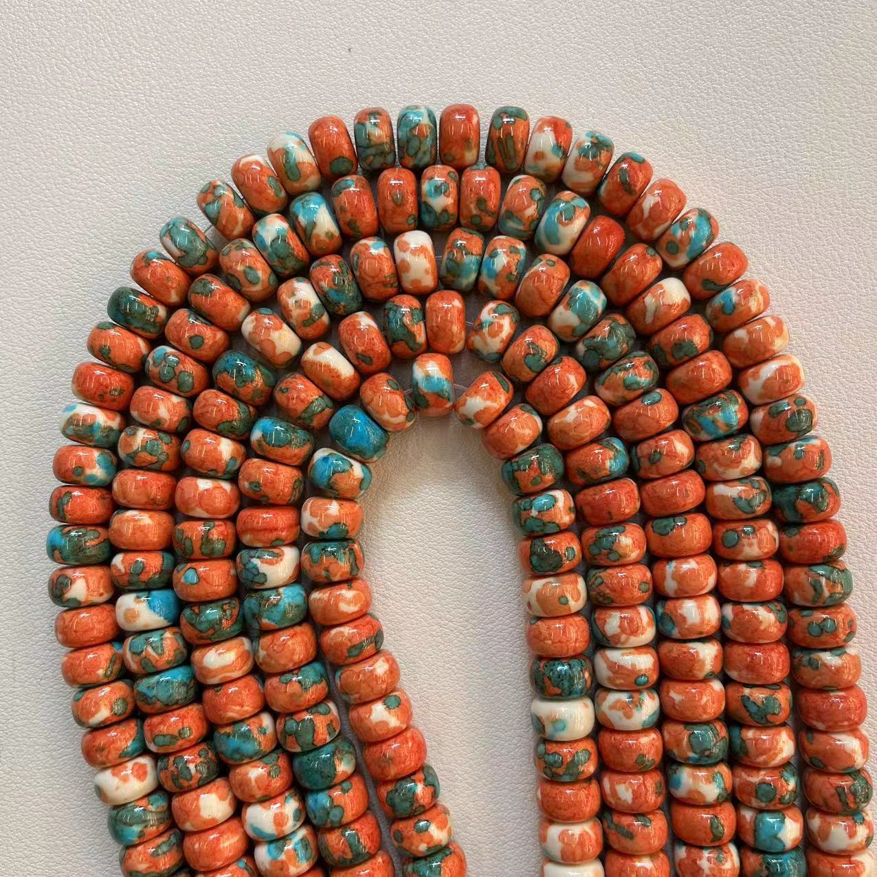 14:Orange blue and white rain colored stone