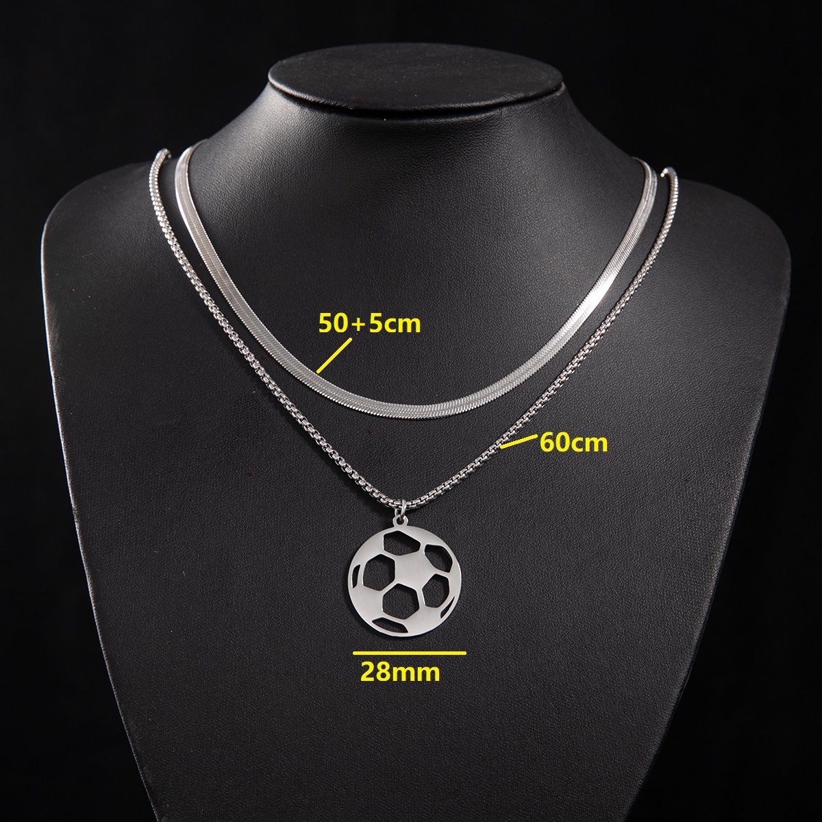 4:Snake bone chain (50 and 5cm) and box chain 60cm