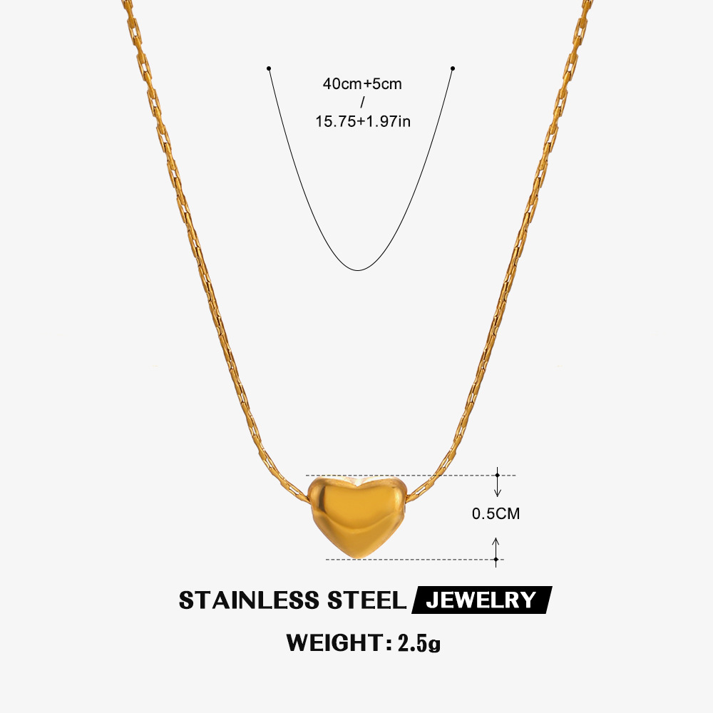 1:Gold love necklace-5mm