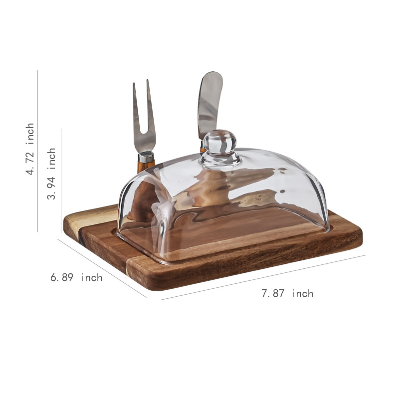 Acacia wood-butter box (double knife) b