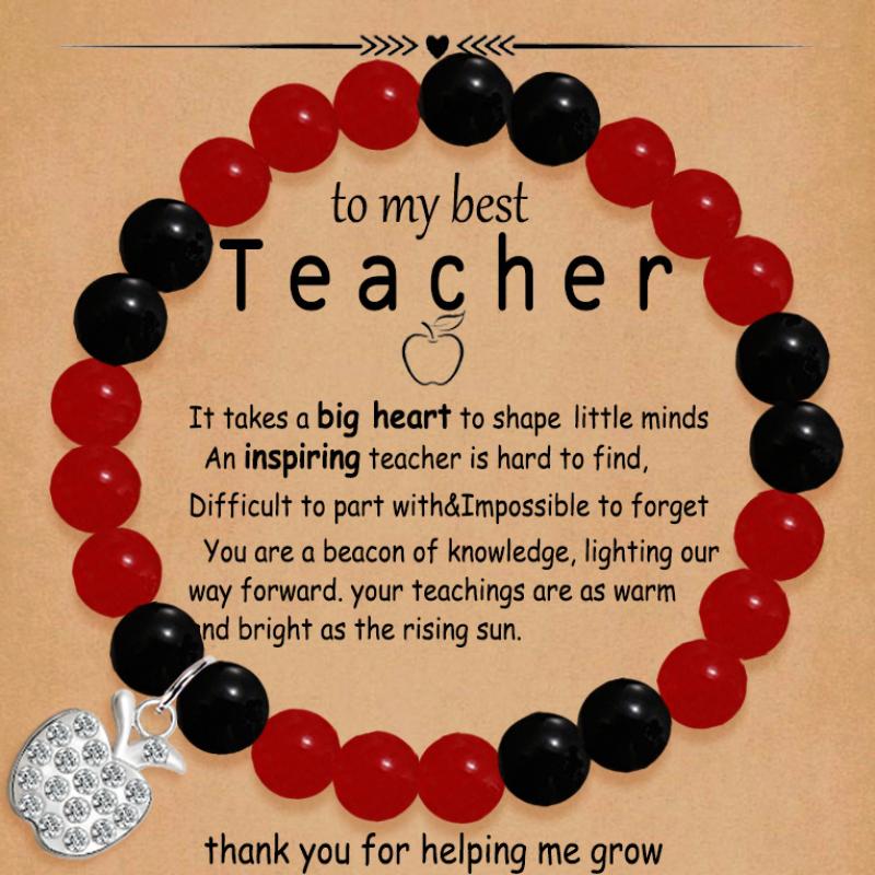 8:Red and black 1 silver apple pendant