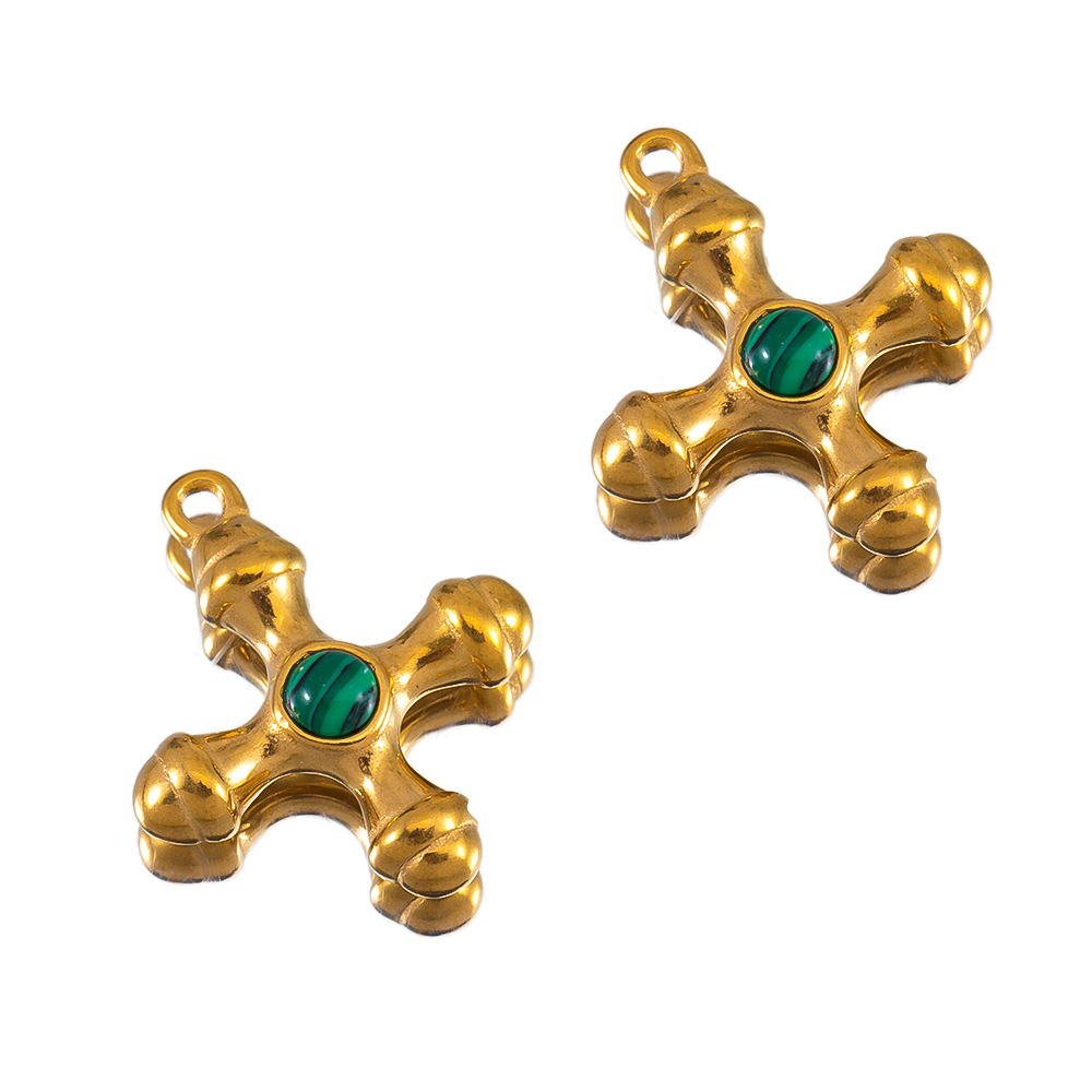 12:21×23mm gold-malachite