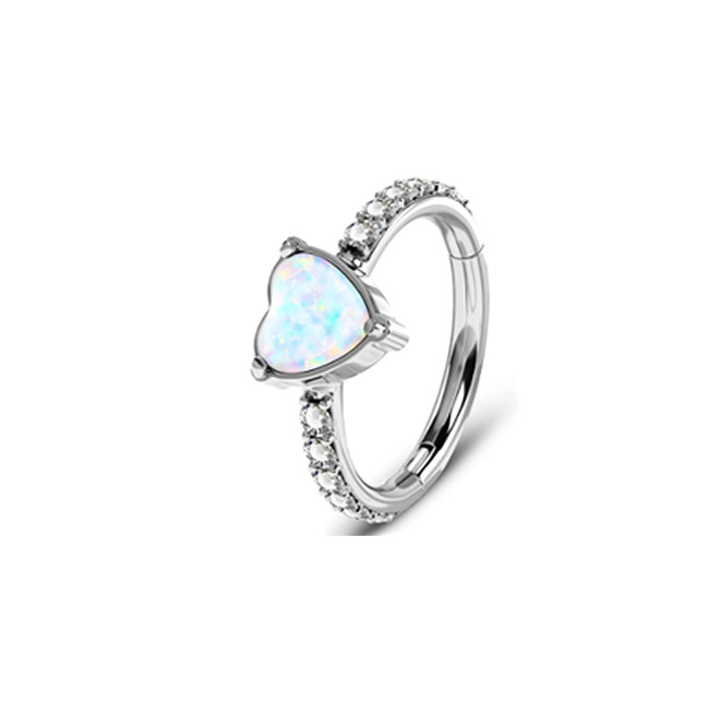 1:Heart-shaped Opal 1.2 * 8mm titanium primary color
