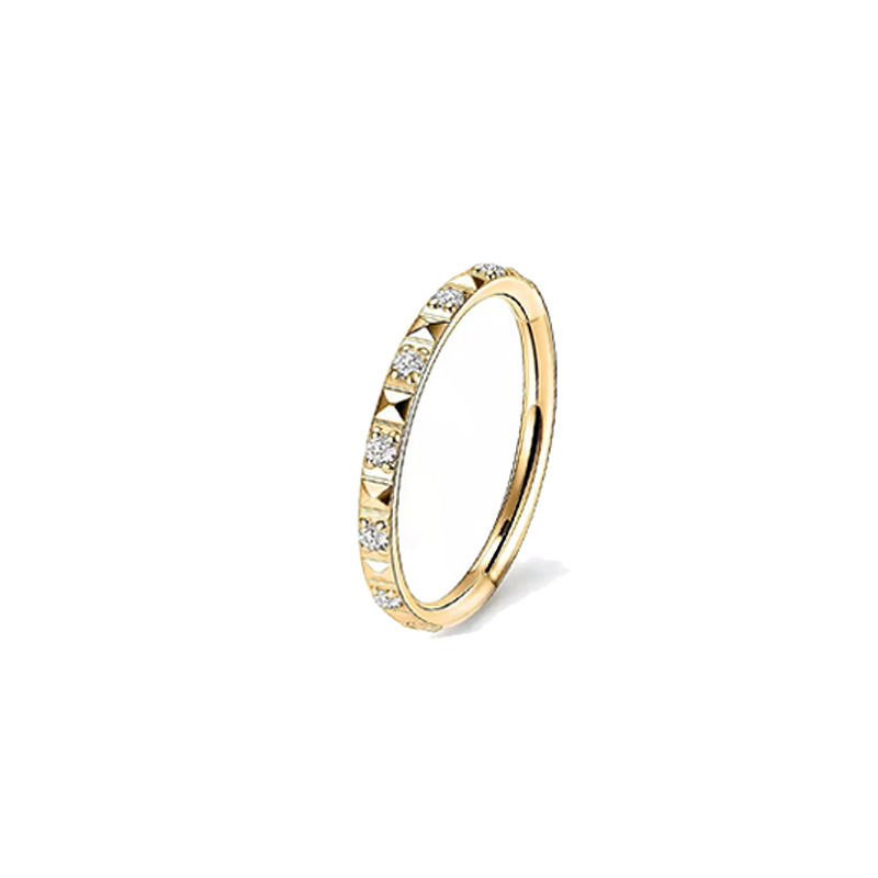 14:Side carved Diamond 1.2 * 10mm gold