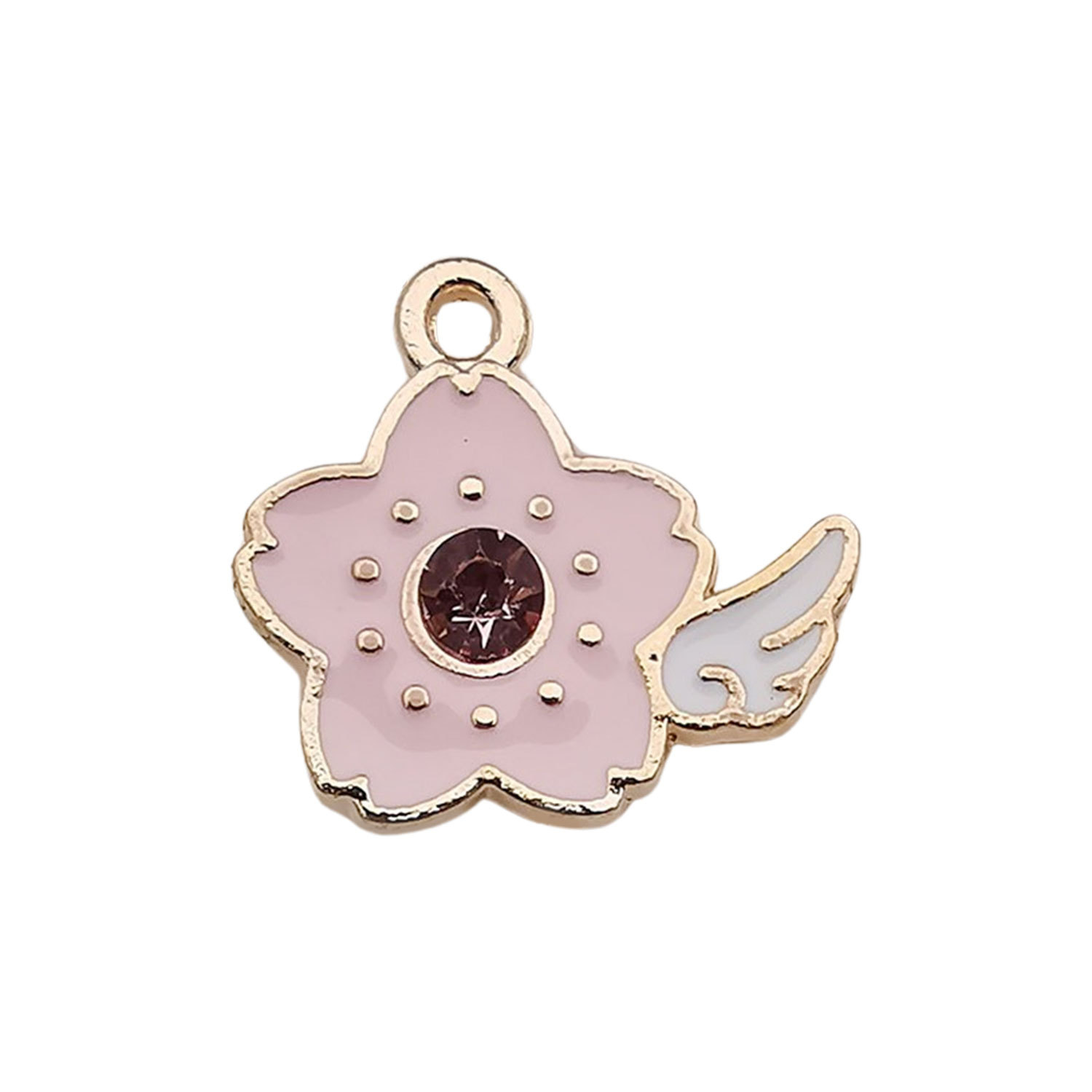 1 point drill zinc alloy flower wings 20x18mm-1.8g