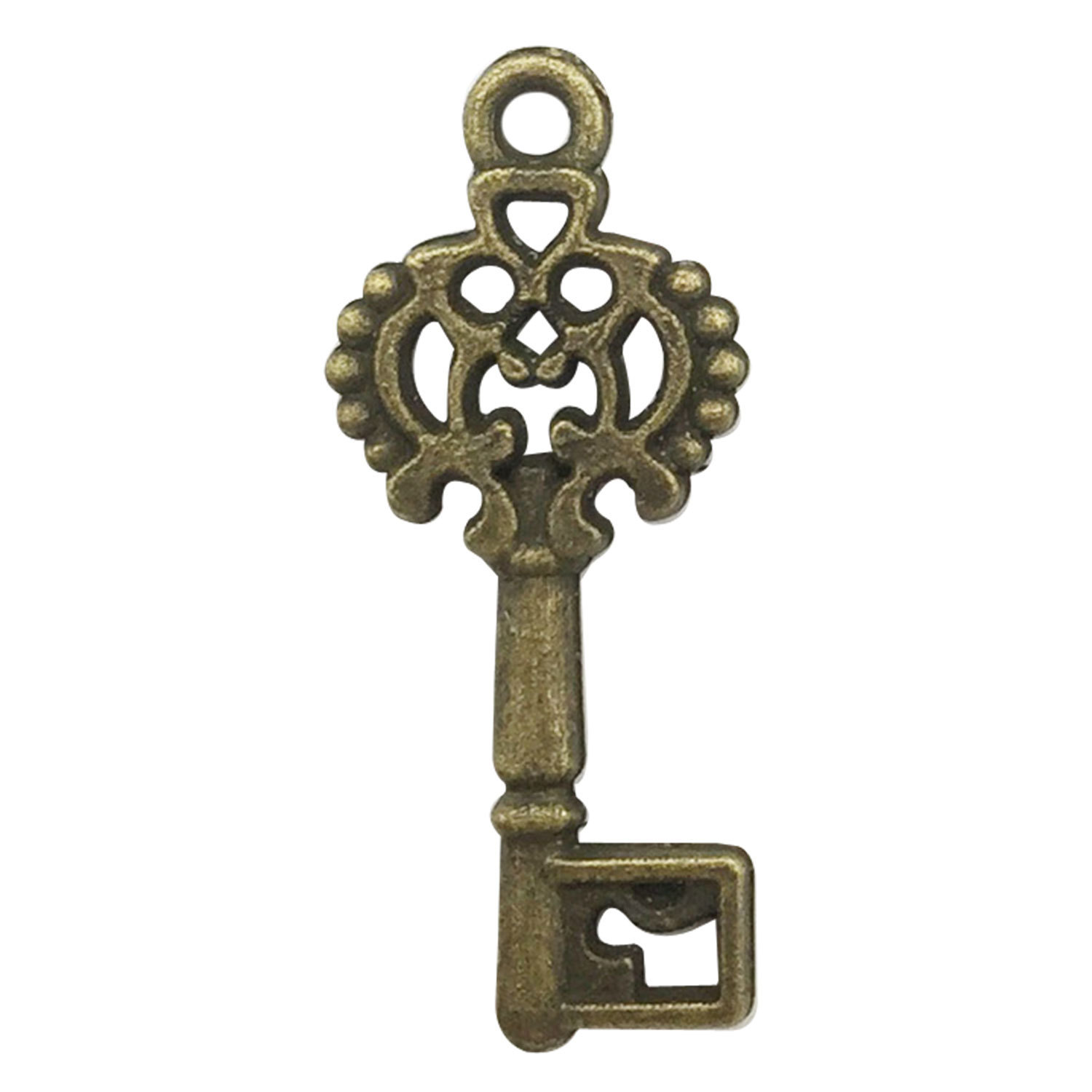 1:1 antique bronze-and-flower key 12x28mm-1g-788