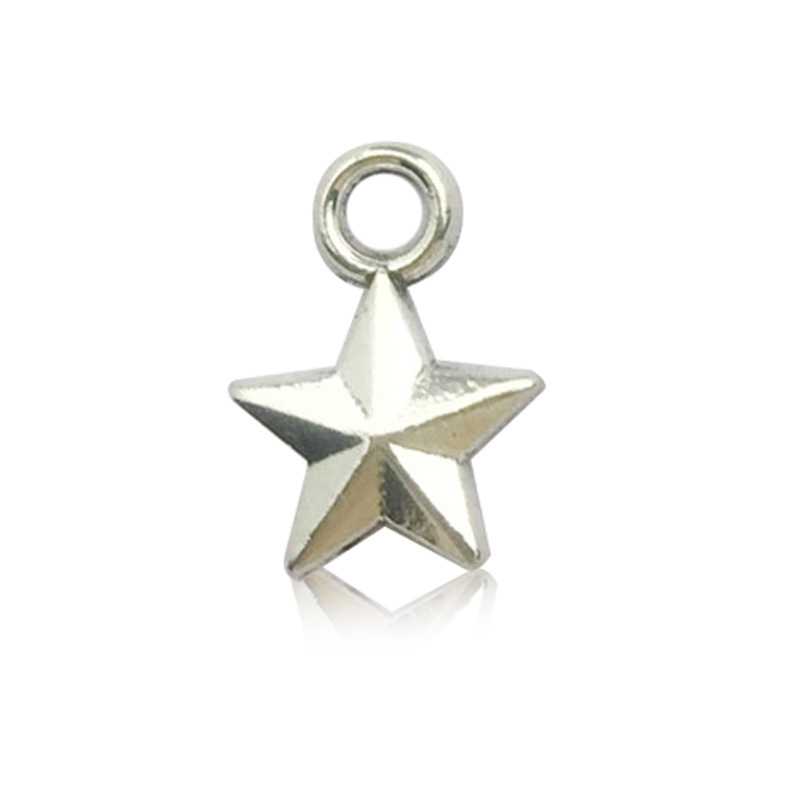 1 antique silver five-pointed star 8x11mm-0.4g-508