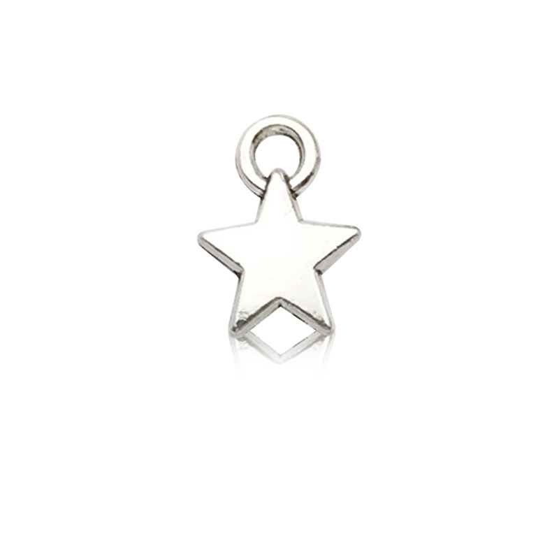 1 antique silver five-pointed star 9 × 12mm-0.7g-