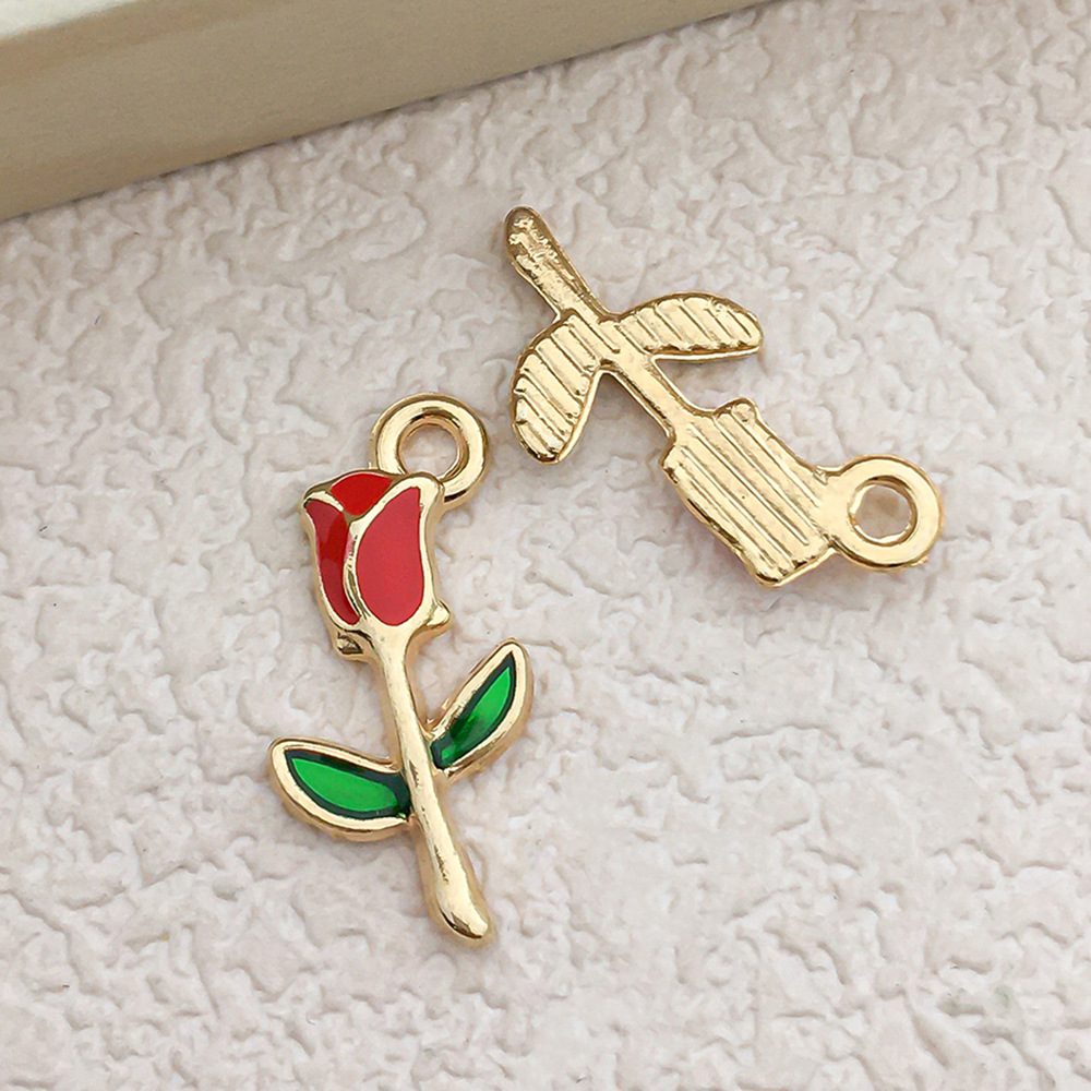 1 red rose 9x18mm-0.7g-10988