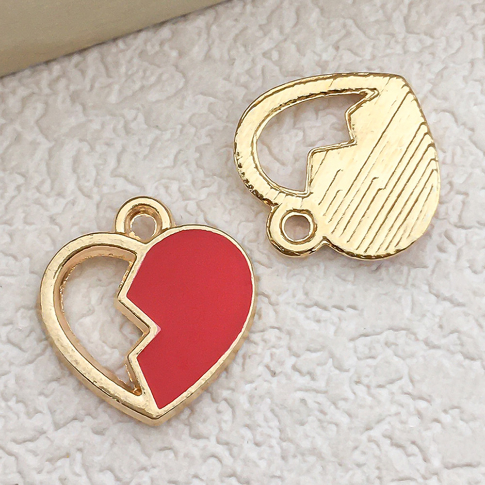 1 red peach heart shape 14x14mm-0.8g-11036