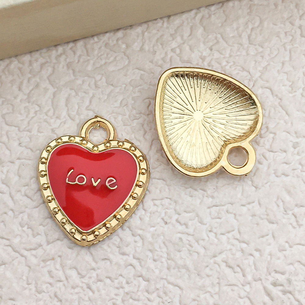 1 red peach heart shaped loveemm-13x15mm-0.6g-1193