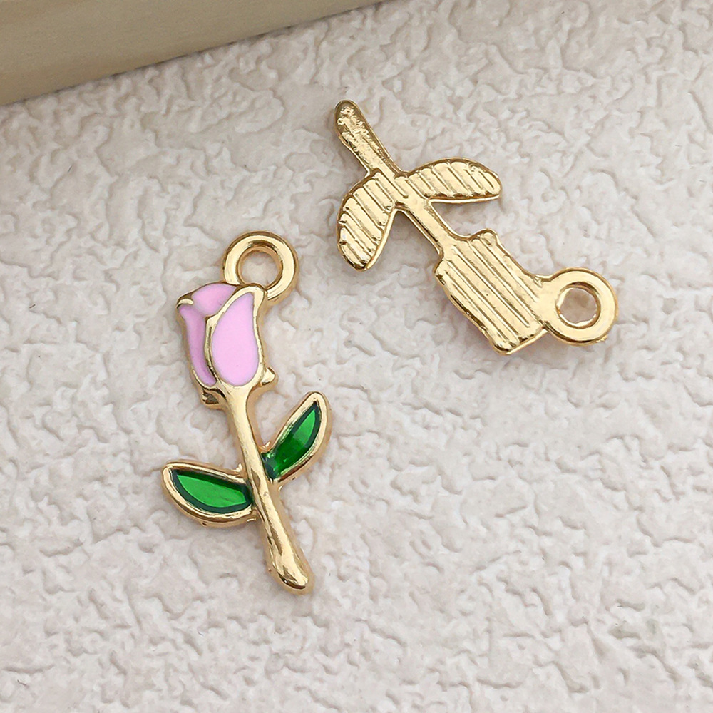 1 pink rose 9x18mm-0.5g-12317