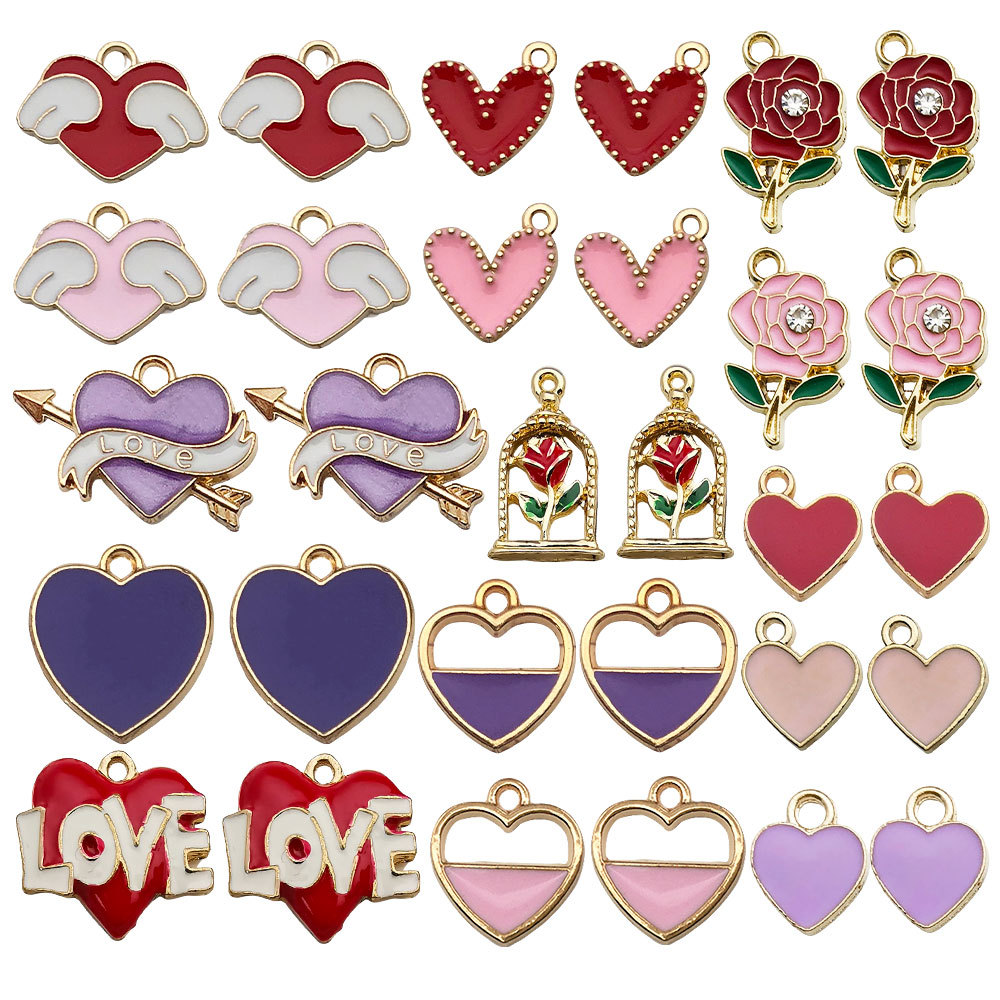 3:Mix 30 drops of oil Valentine s Day love flowers, bright red, pink and purple - 15 styles, 2 pieces each-31g-SN629