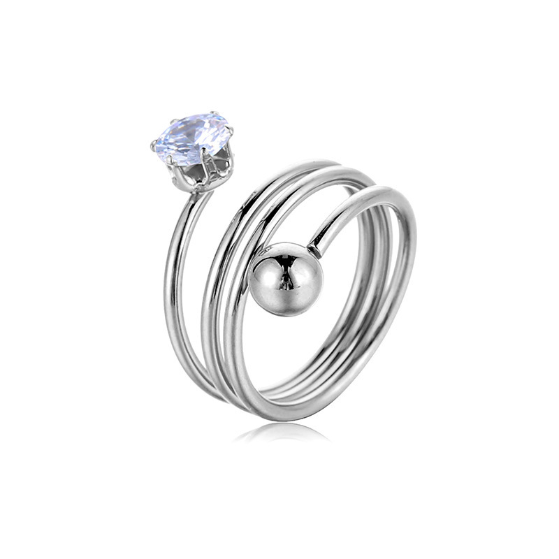 4:Silver steel ball set with stones