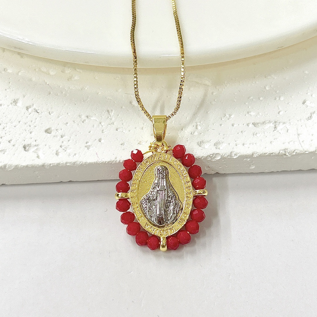 5:Big red two-color master pendant necklace pendant