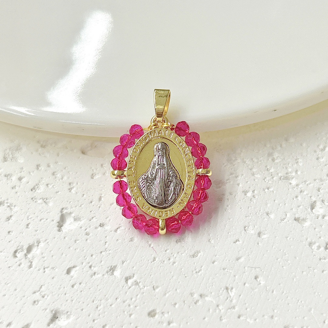 2:Rose red two-color virgin pendant