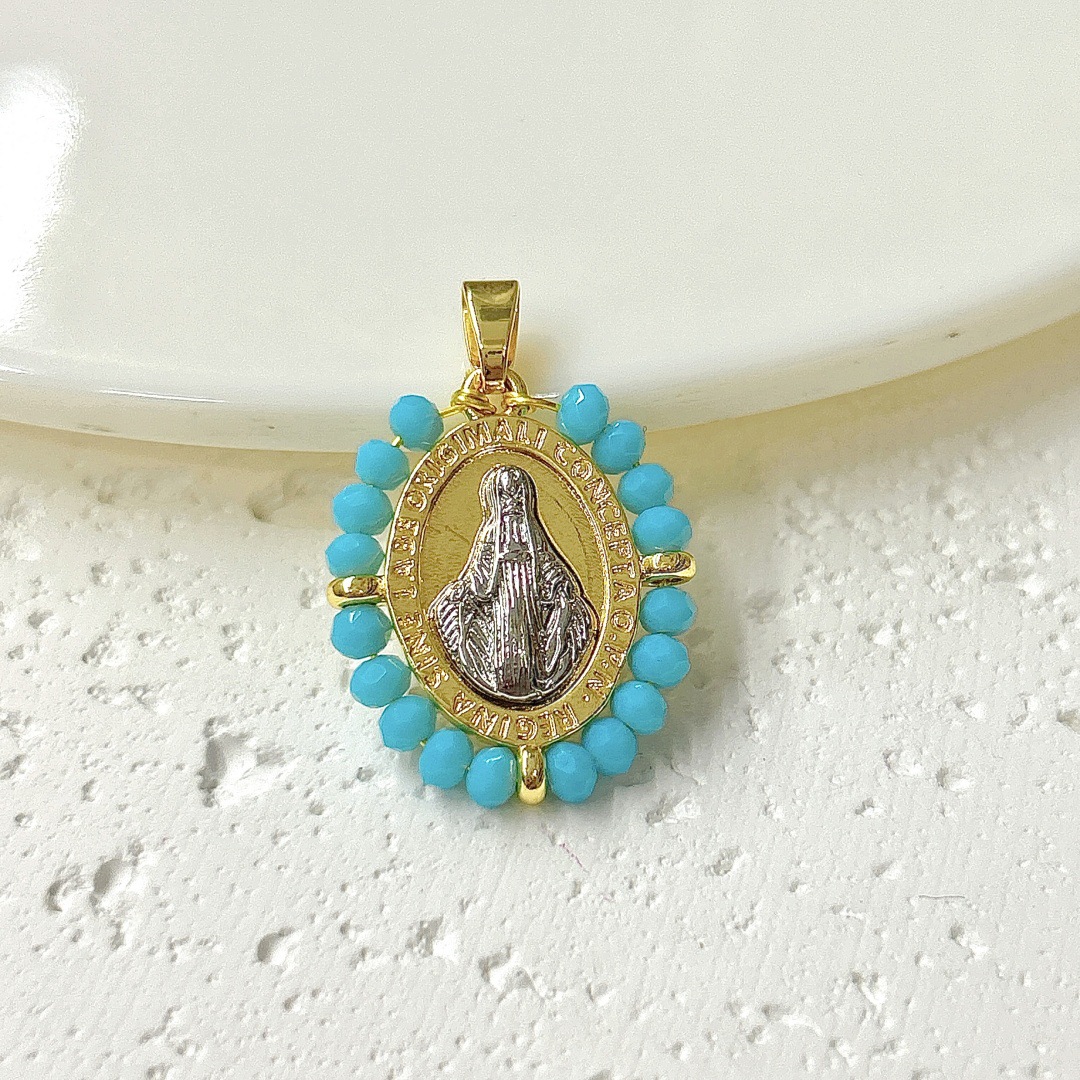 6:Lake blue two-color virgin pendant