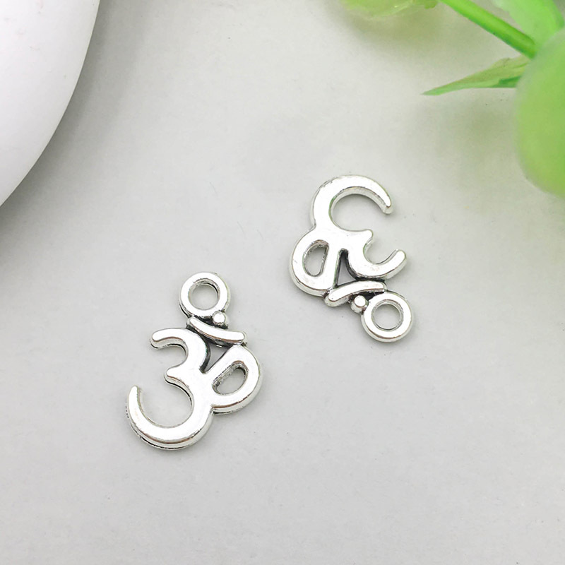 2:1 antique silver Small size yoga symbol 11*15mm-0.9g-5968