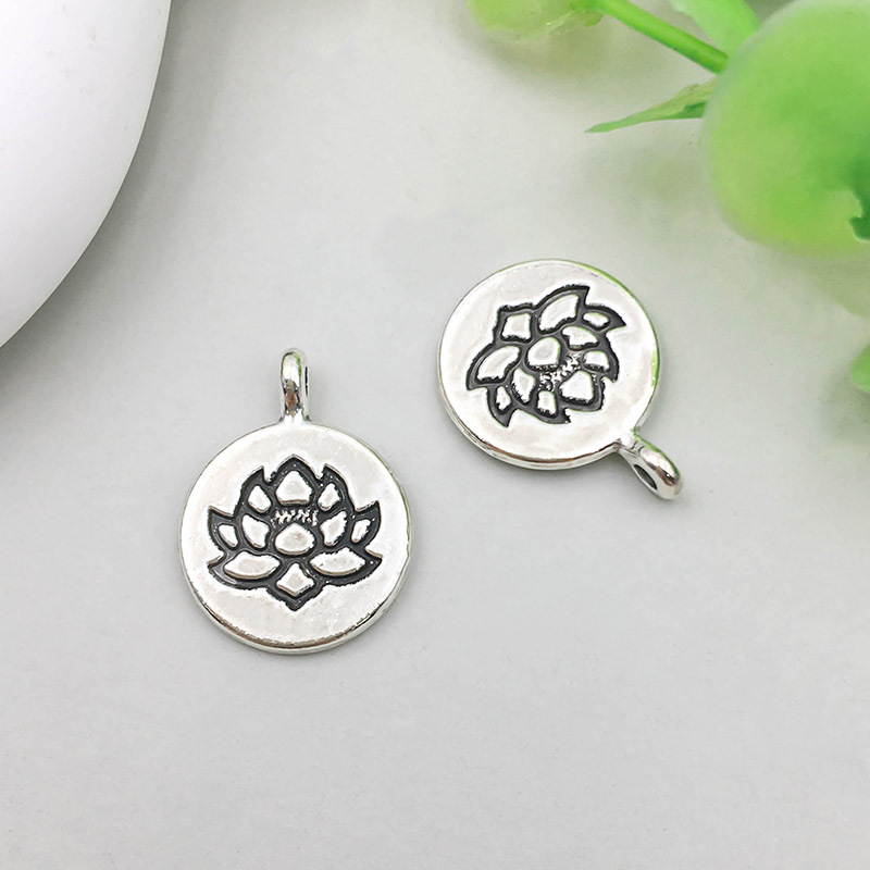 10:1 antique silver yoga lotus 15*20mm-1.8g-10425