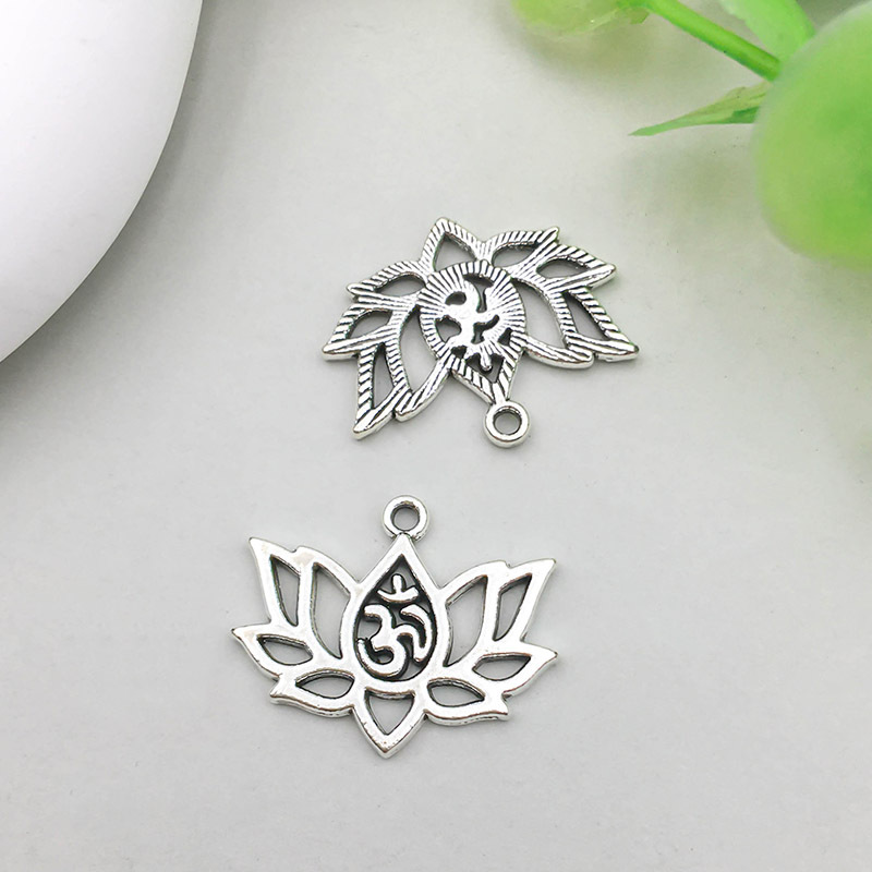 11:1 antique silver yoga lotus 20*16mm-1.3g-10427
