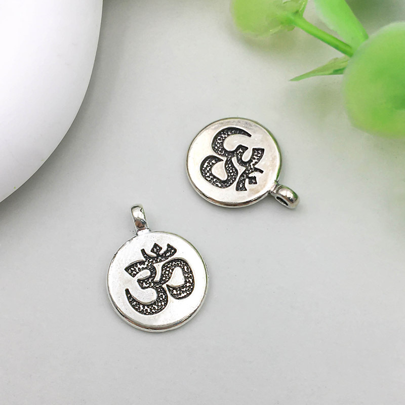 12:1 antique silver yoga symbol 15*19mm-1.7g-10428