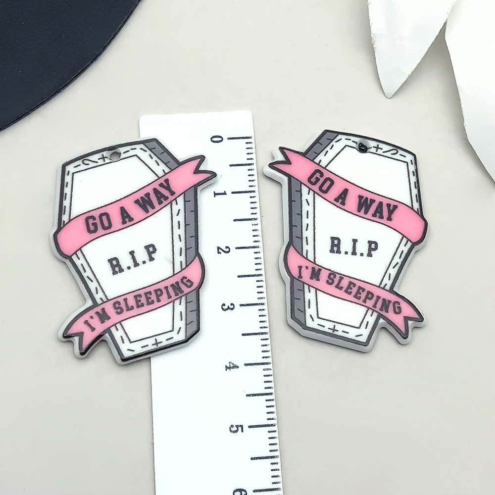 2:halloween ribbon wrapped tombstone 38*34mm-2.1g-19311