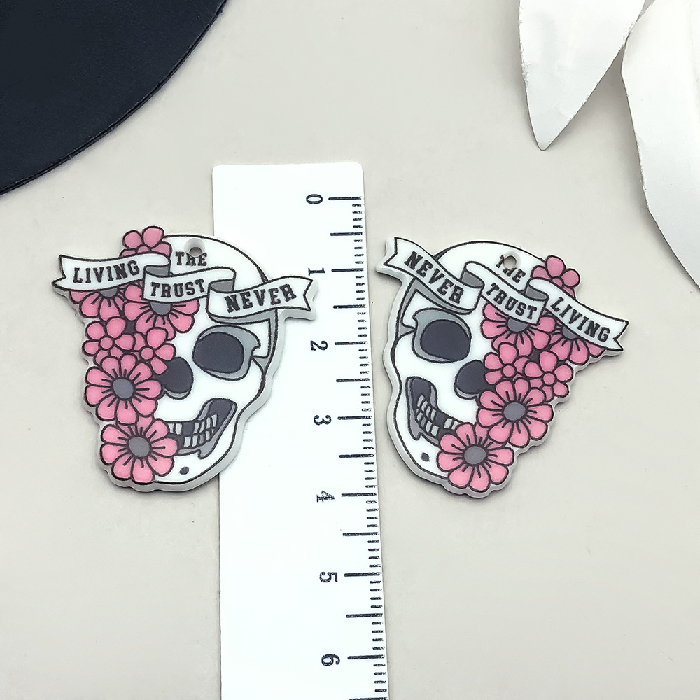 5:halloween face flower skull 35*34mm-1.9g-19314