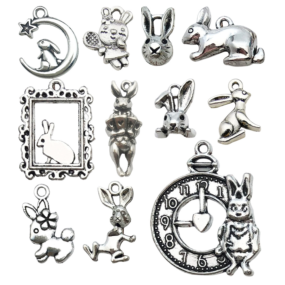 Mix 22 ancient silver easter rabbit series-37g-sn6