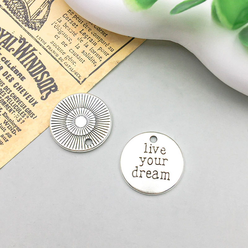 2:letter live your dream19 * 19mm-2.7g-2491