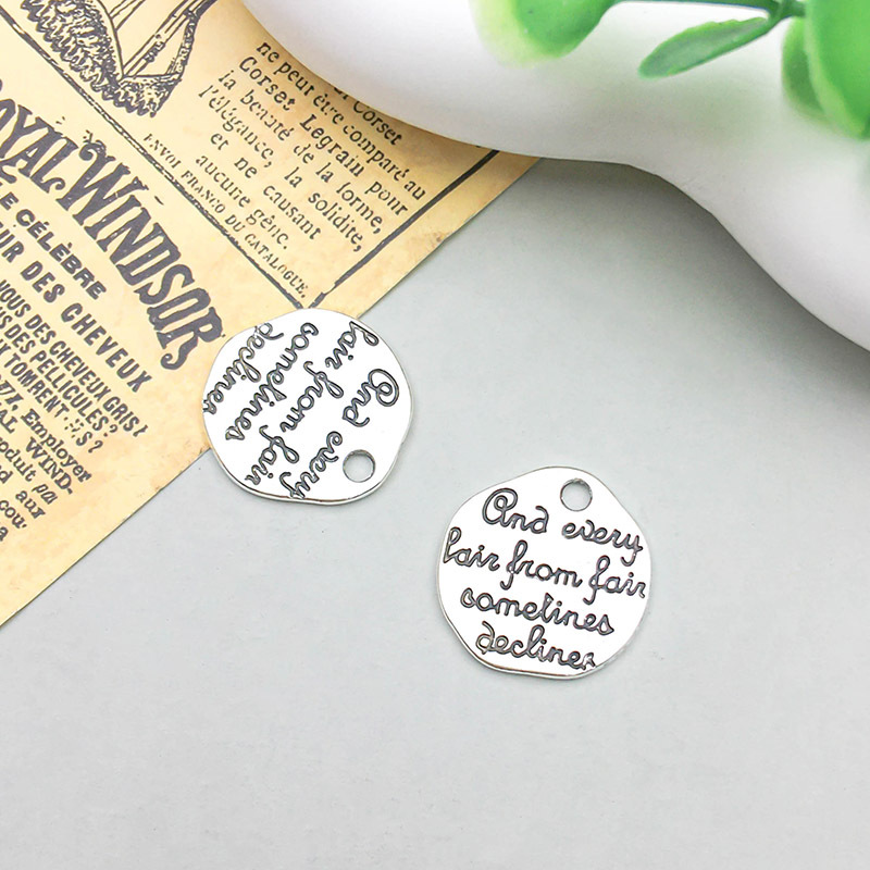 16:antique silver letter and every19 * 19mm-1.9g-10899