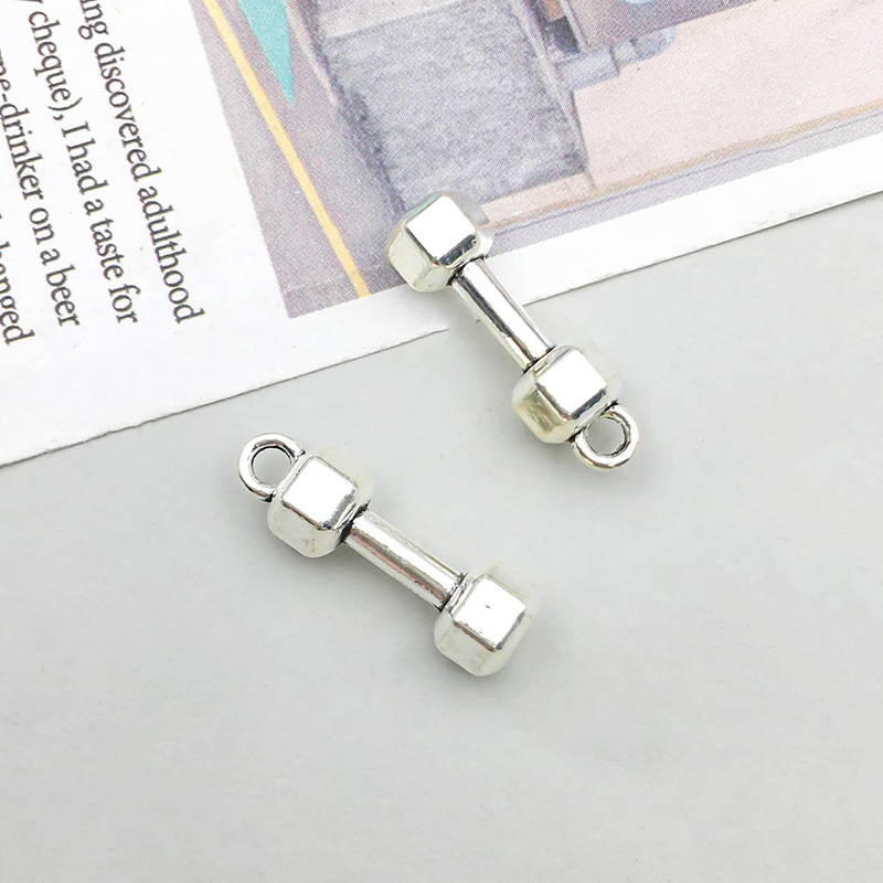 1 antique silver dumbbell 6*20mm-2.2g-9008