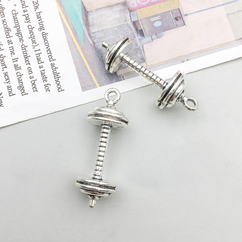 4:antiquesilver weightlifting bar 12*33mm-6g-9011