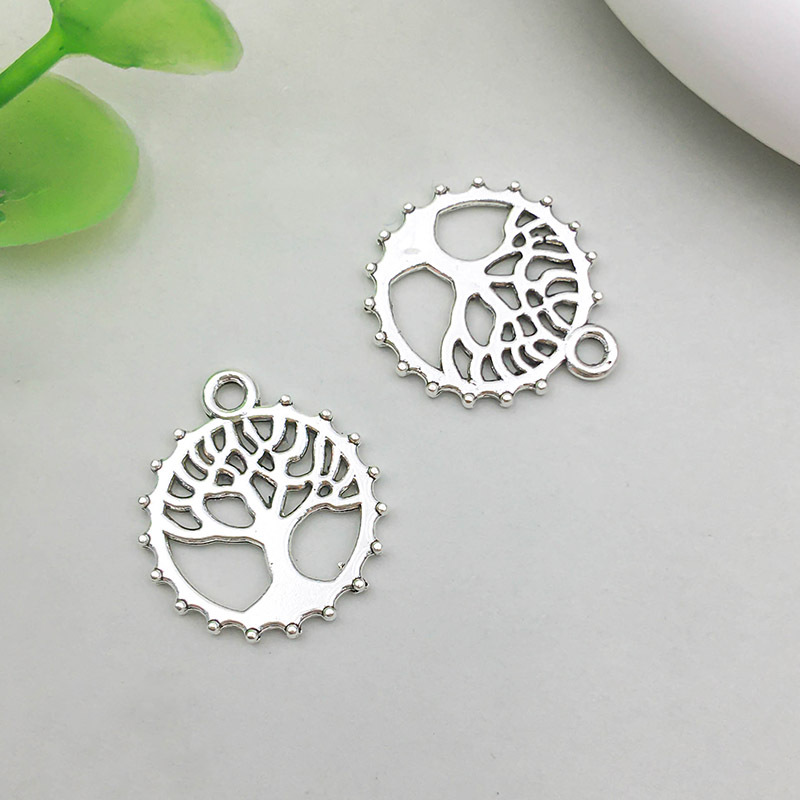 100PCs/Bag, 1 antique silver tree 20*22mm-0.6g-112