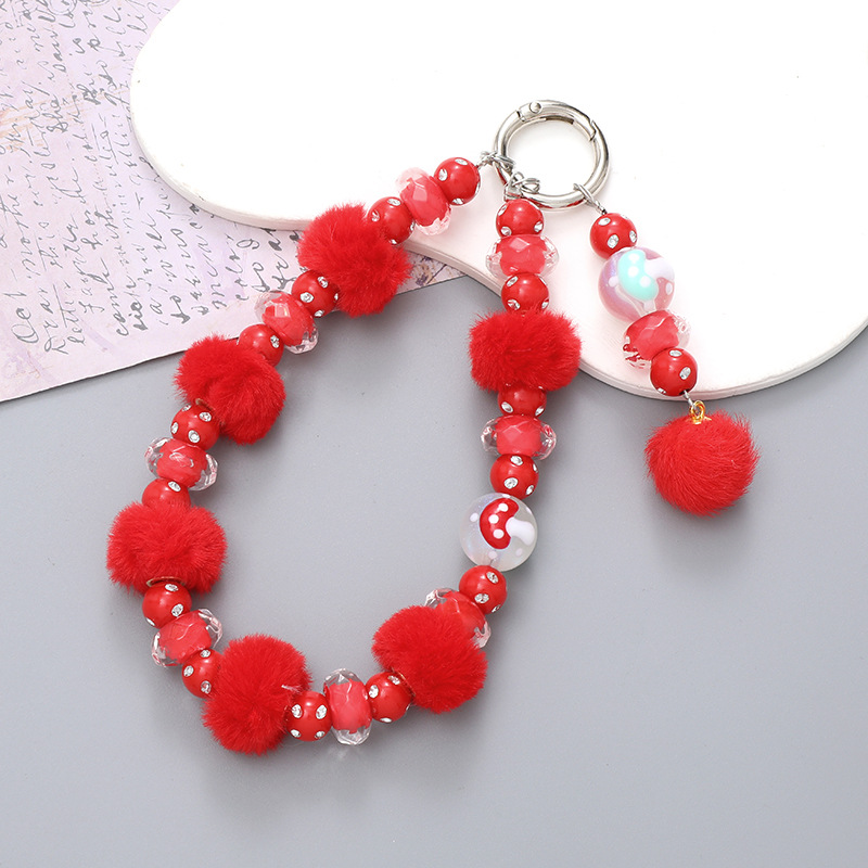 2:K2668 plush ball pendant Red
