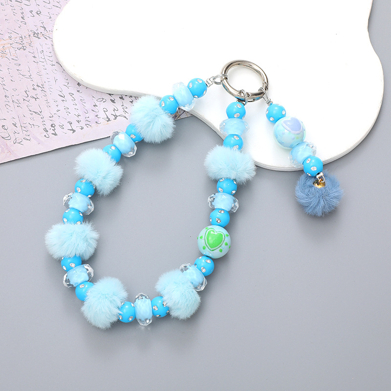 3:K2669 plush ball pendant Blue