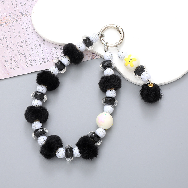 5:K2671 plush ball pendant Black