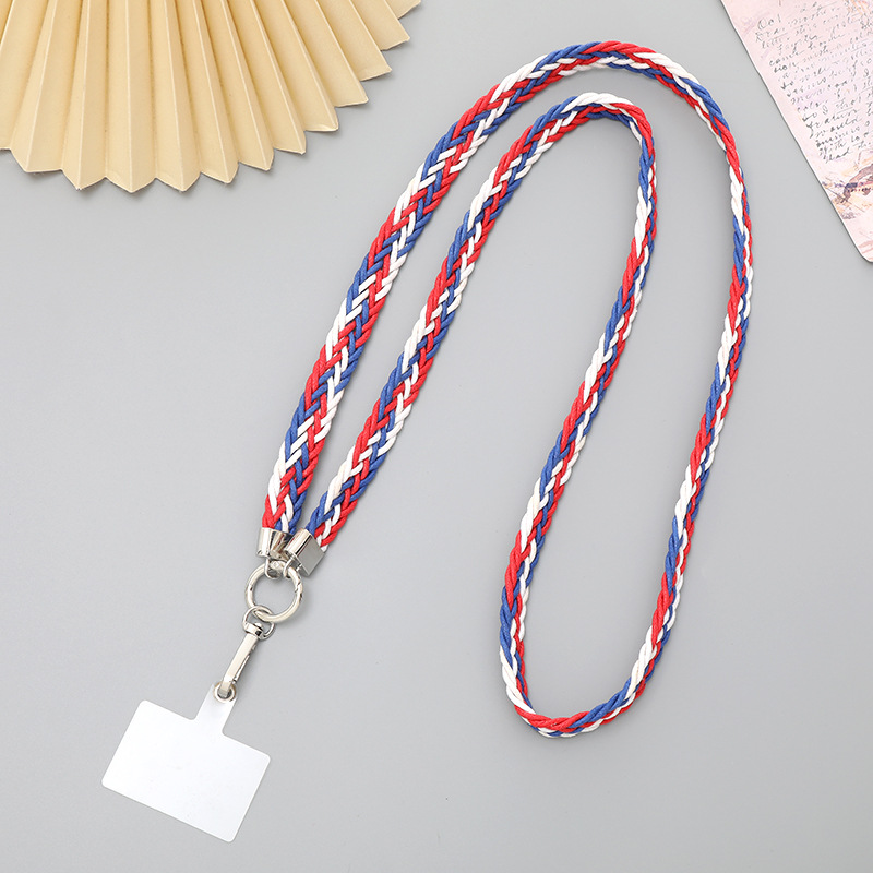 3:K2497 woven belt crossbody White Red Blue