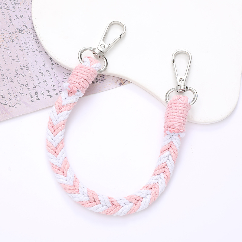 6:K2637 color matching double buckle portable chain Pink