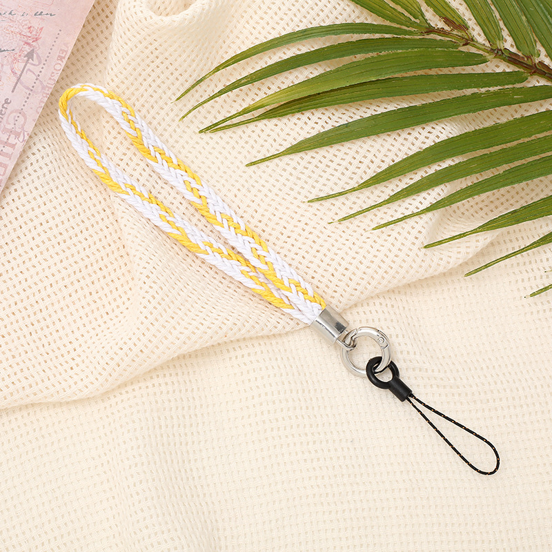K2578 wide rope woven mobile phone chain Yellow +